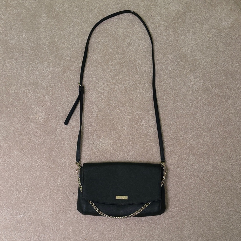 Kate Spade Black Crossbody with Gold Chain